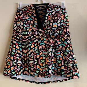 Moxi Blu Halter Tankini Top